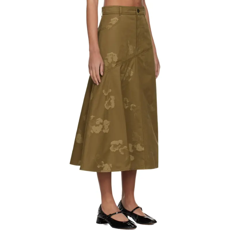 Erdem Casual Long Skirt Women's Khaki-2