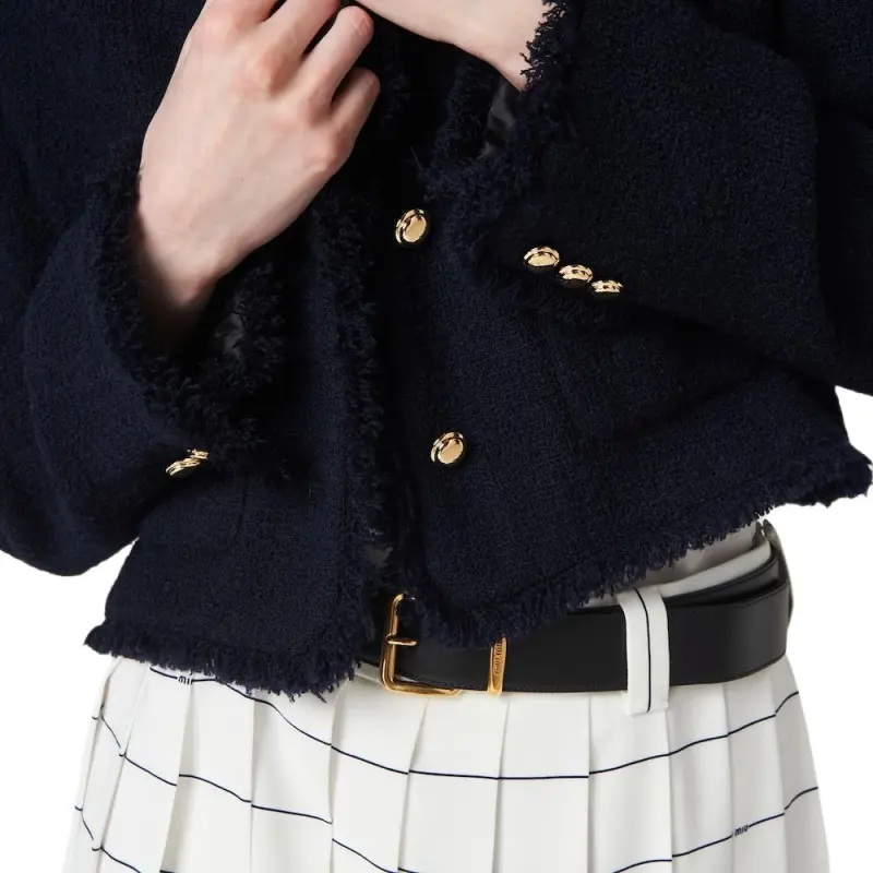 MIU MIU SS24 Jackets Coats Women's Marine Blue-4