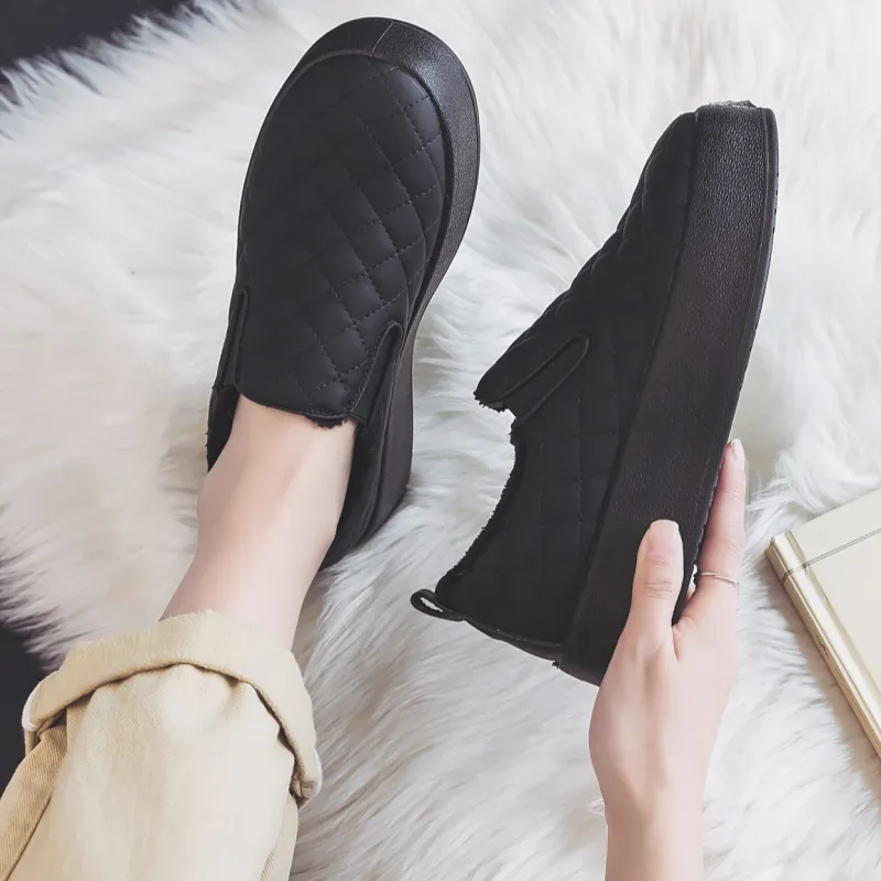 Warrior Warrior Height Increasing Warmth Low Top Casual Shoes Women's Black-5