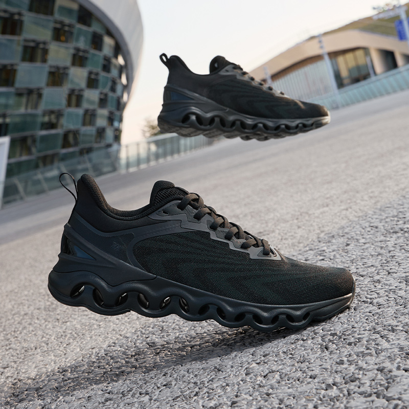 361° Running Shoes Men Low-Top Obsidian Black - POIZON