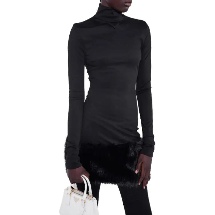PRADA Long Sleeved Stretched Jersey Dress-3