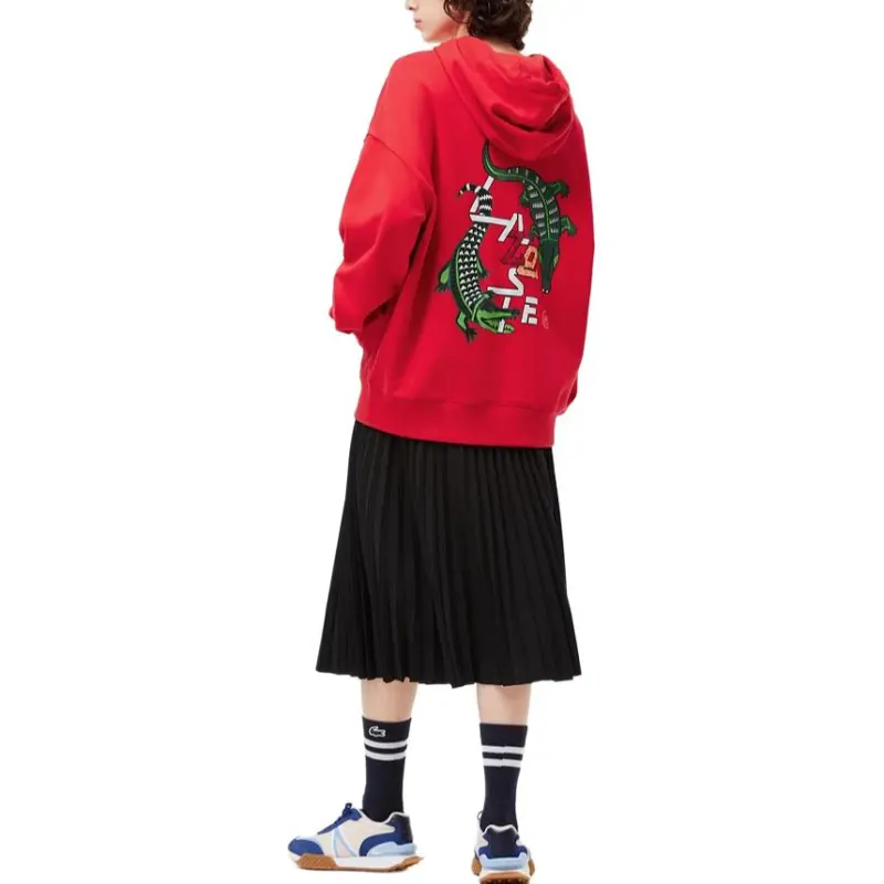 LACOSTE Auspicious Snake New Year Collection Sweatshirt Unisex Red-1