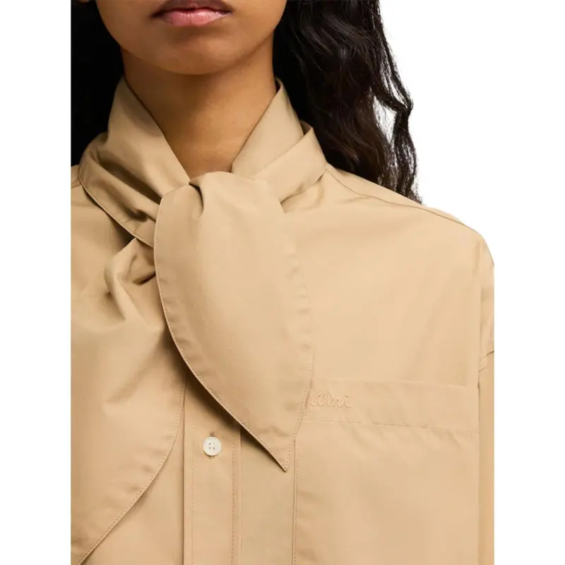 AMIPARIS Scarf collar Cotton Shirt-3