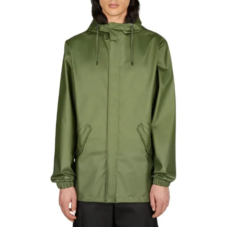 Rains Long Sleeved Drawstring Hooded Coat-1