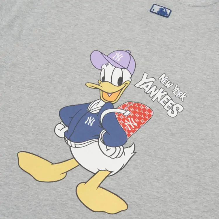 MLB Mlb X Disney Collaboration T Shirt Unisex Gray-2