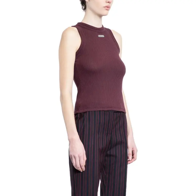 Alexander McQueen Logo Plaque Ribbed Tank Top-2