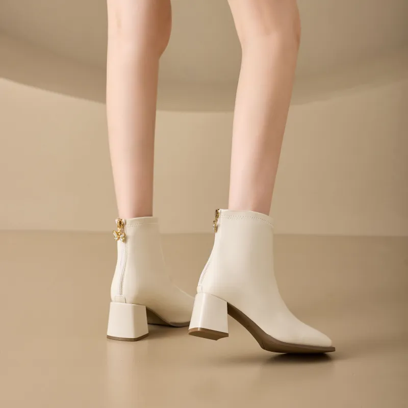 KEKAFU Ankle Boots Women's Beige/Black-7