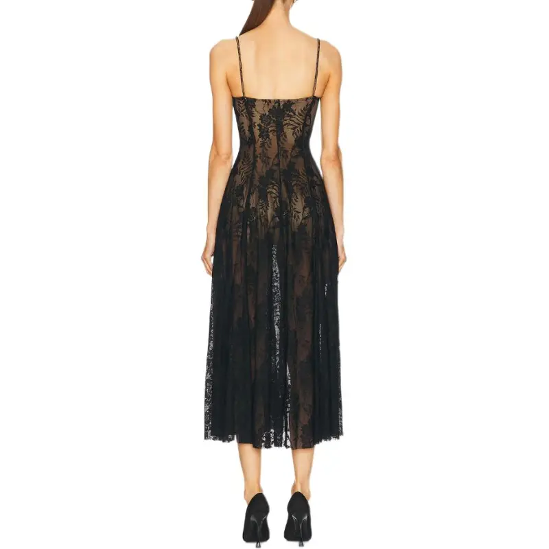 NORMA KAMALI Floral lace Midi Dress-1