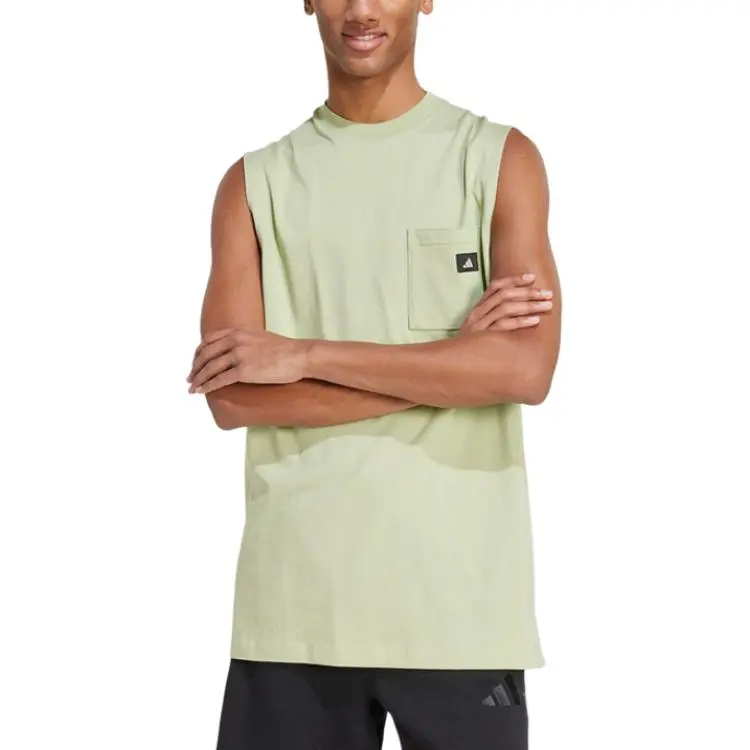 Adidas SS25 Basketball Jersey Men's Yellow Green-1