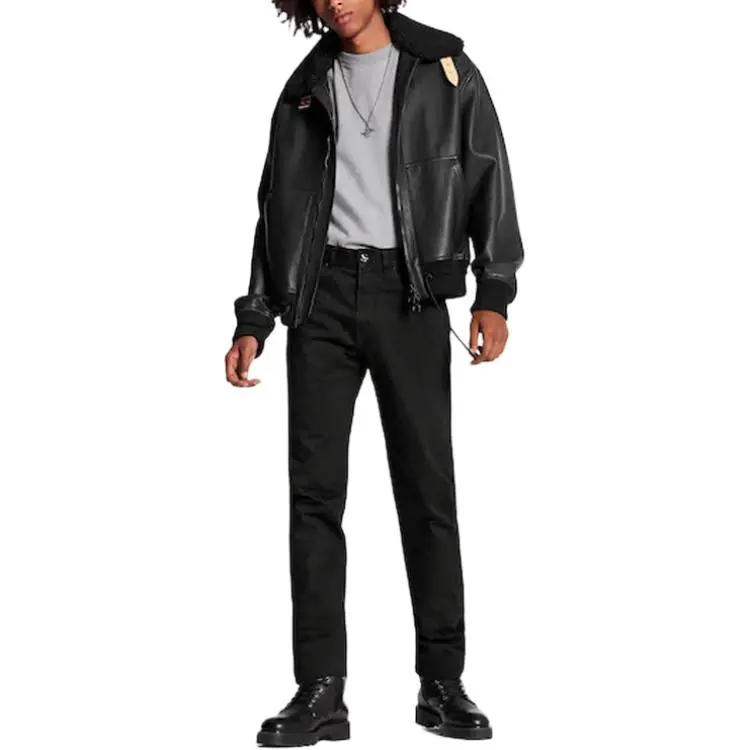 LOUIS VUITTON Leather Aviator Jacket-3