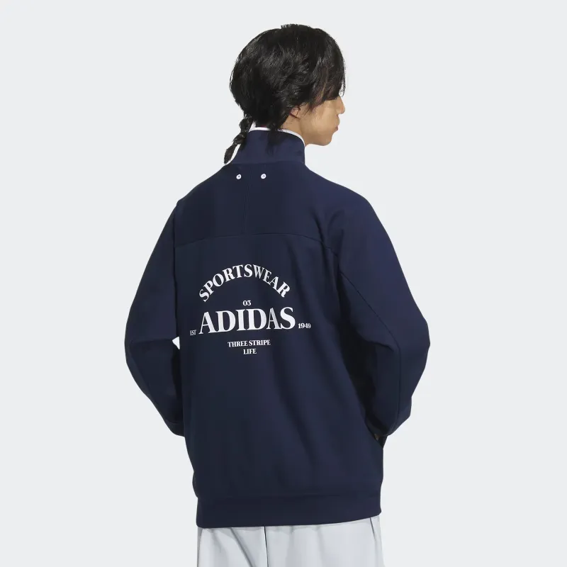 Adidas Verbiage Knit Jacket Jackets Coats Men's College Navy-3