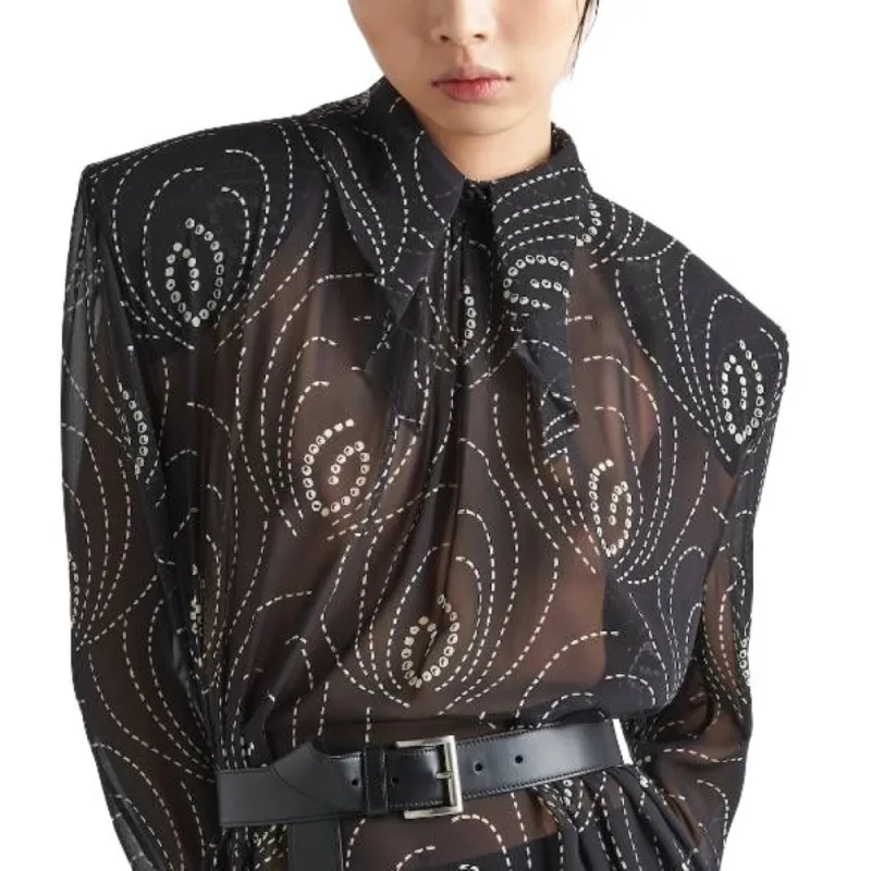PRADA All Over Geometric Printed Midi Dress-1