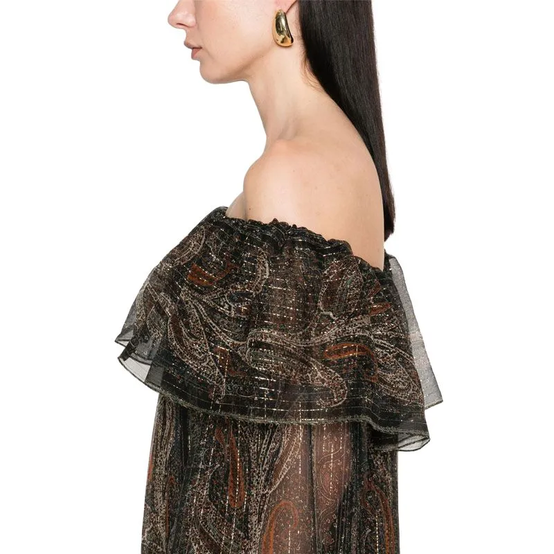 SAINT LAURENT Paisley Muslin Maxi Dress-4