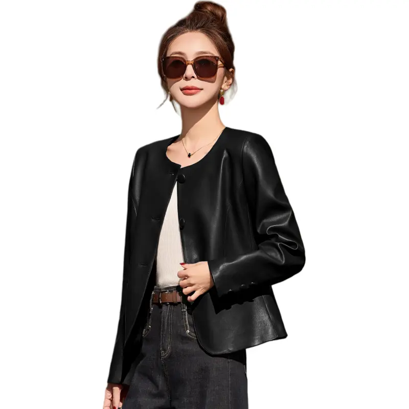 Yi Mengyuan Leather Jacket Women's-5