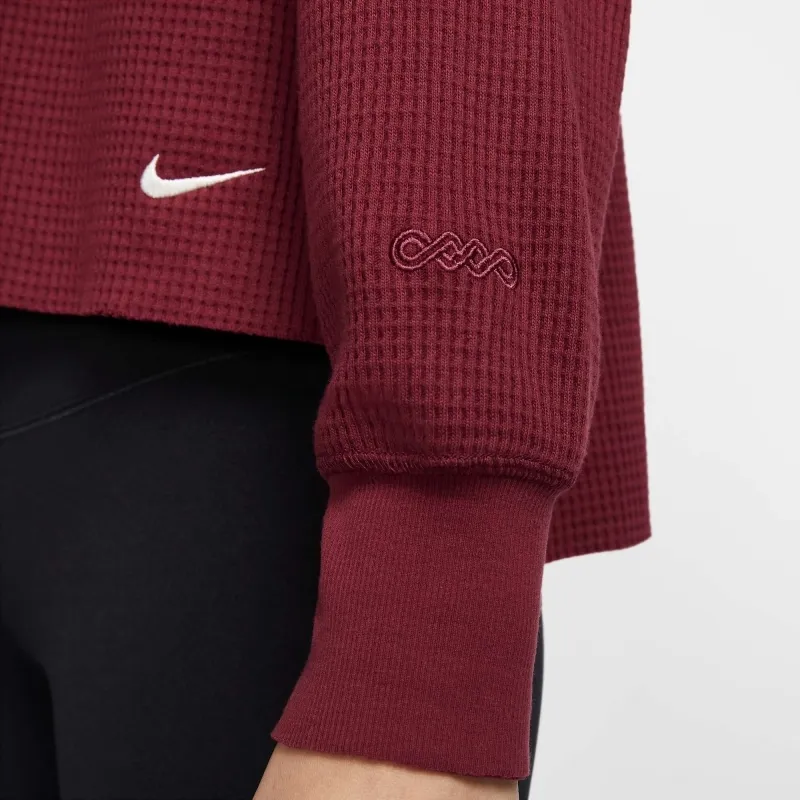 Nike Sportswear LUXE WAFFLE L/S CREW G Knitwear Women's Dark Red-5