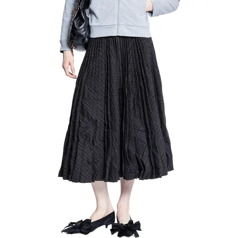Balenciaga Crinkled Pleated Midi Skirt-2