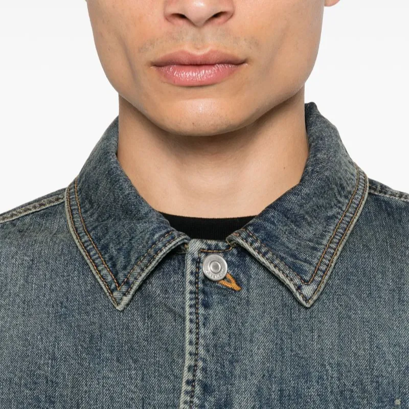 Givenchy 4G Plaque Distressed Denim Jacket-4