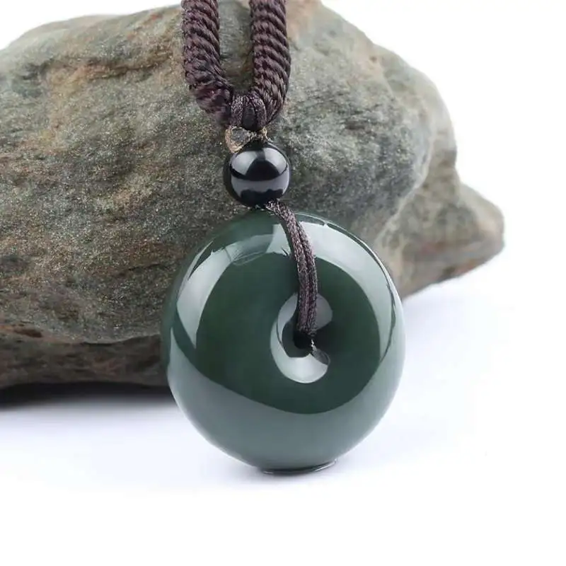 Grace Hetian Jade Necklaces Green Jade Unisex-3