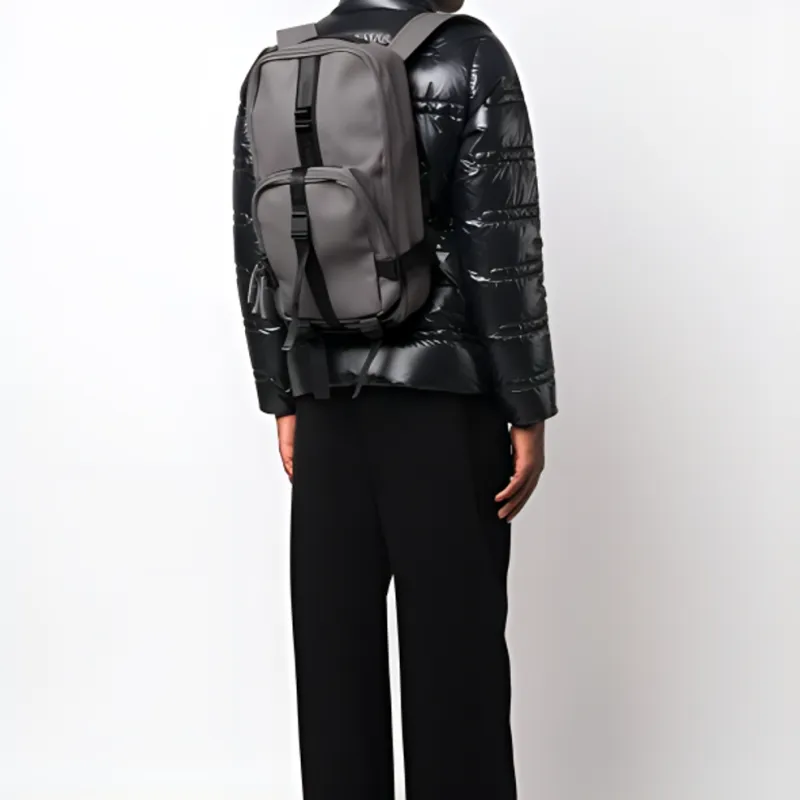 Rains Polyurethane Backpack Regular Men's Gray-4