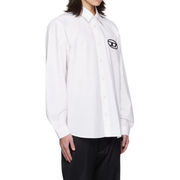 DIESEL Logo Embroidered Long-Sleeved Shirt-3