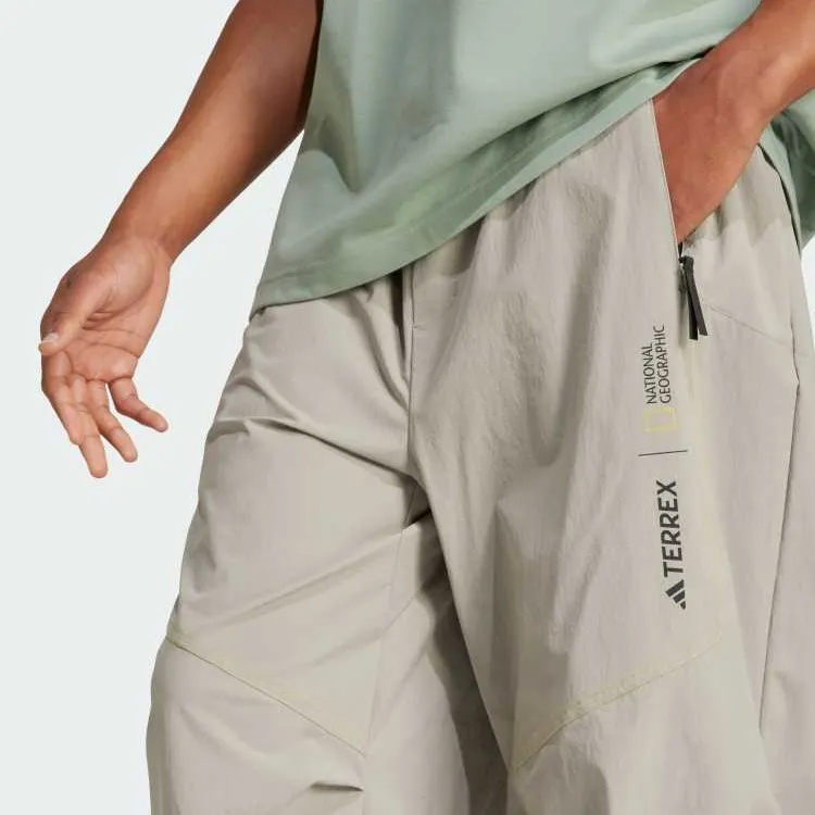 Adidas National Geographic Co branded Casual Pants Men's Light Sesame Taupe-1