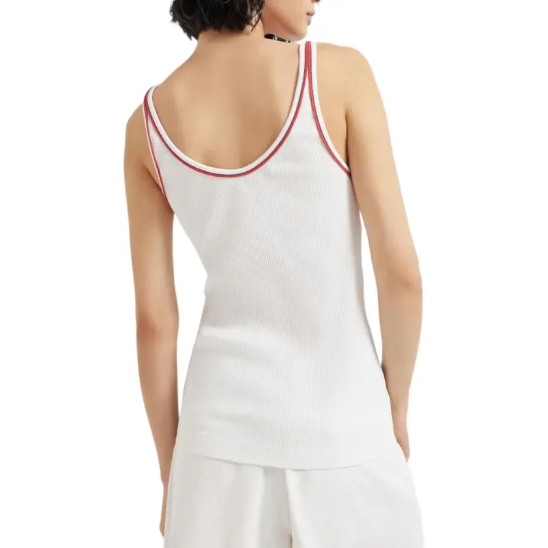 Brunello Cucinelli Piped trim Jersey Tank Top-2