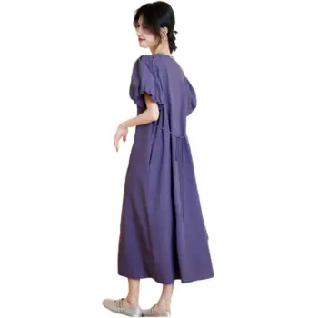 Still Quiet Short Sleeved Dress Women's Purple