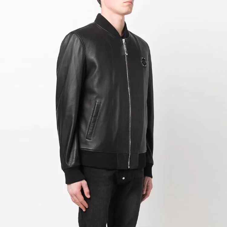 PHILIPP PLEIN Logo Zipped Bomber Jacket-3