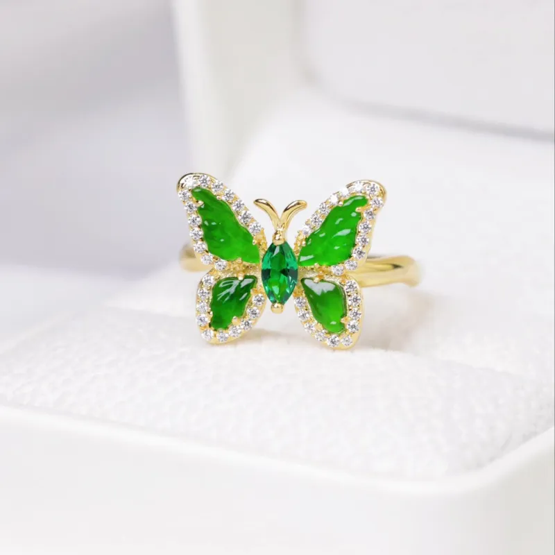 KALAIYIN Ice Glutinous Jadeite Rings Women's-3