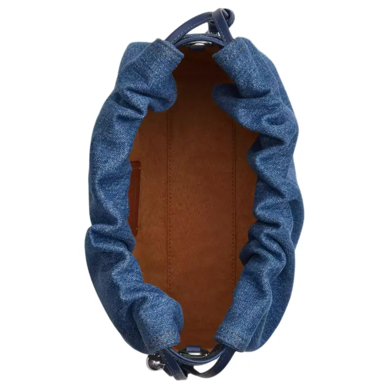 COACH Faye Denim Shoulder Bag Small Size Women's Blue-2