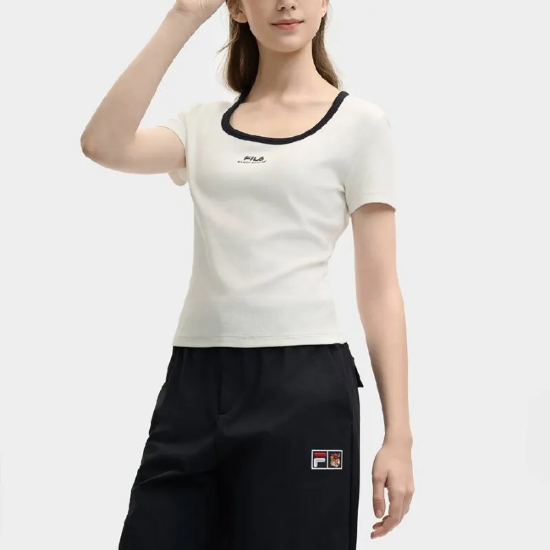 FILA x MAISON KITSUNE ORIGINALE T Shirt Women's Cloud White-3