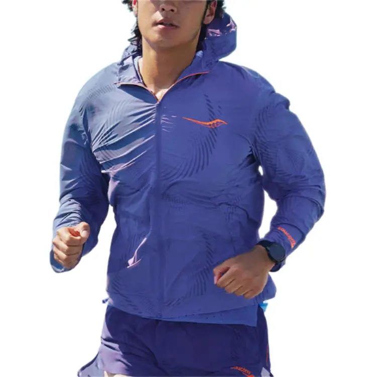 Saucony Breathable Cooling Waterproof UV Protection Sun Protection Clothing Men's Light Purple Blue Gradient-3