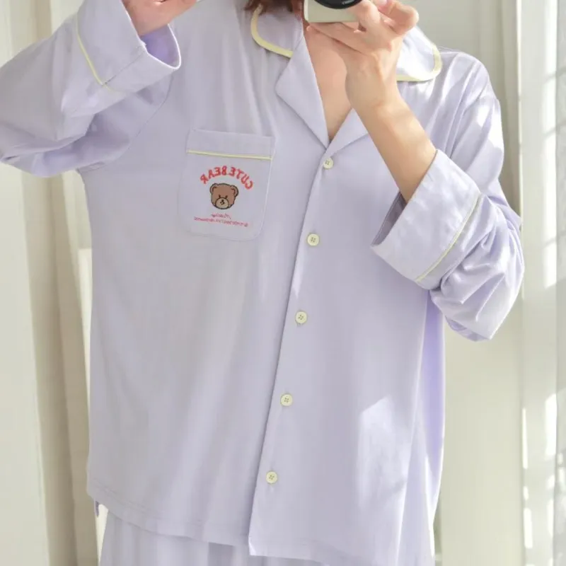 WANANNI Pajama Set Women's Cream Purple-5