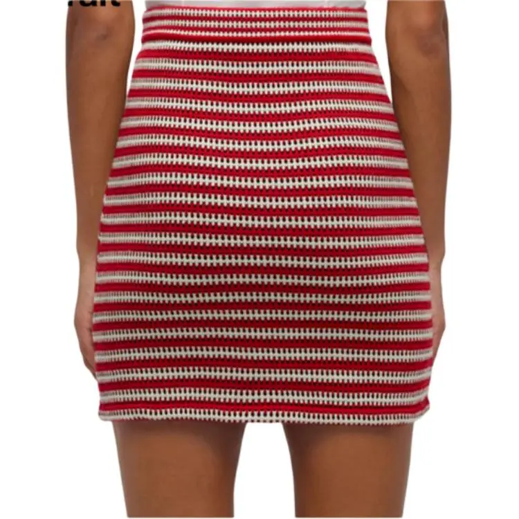 Self portrait Casual Short Skirts Women's Red Pink-5