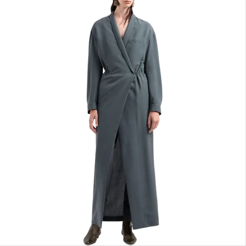 GIORGIO ARMANI Long Dress In Washed Silk Shantung-1