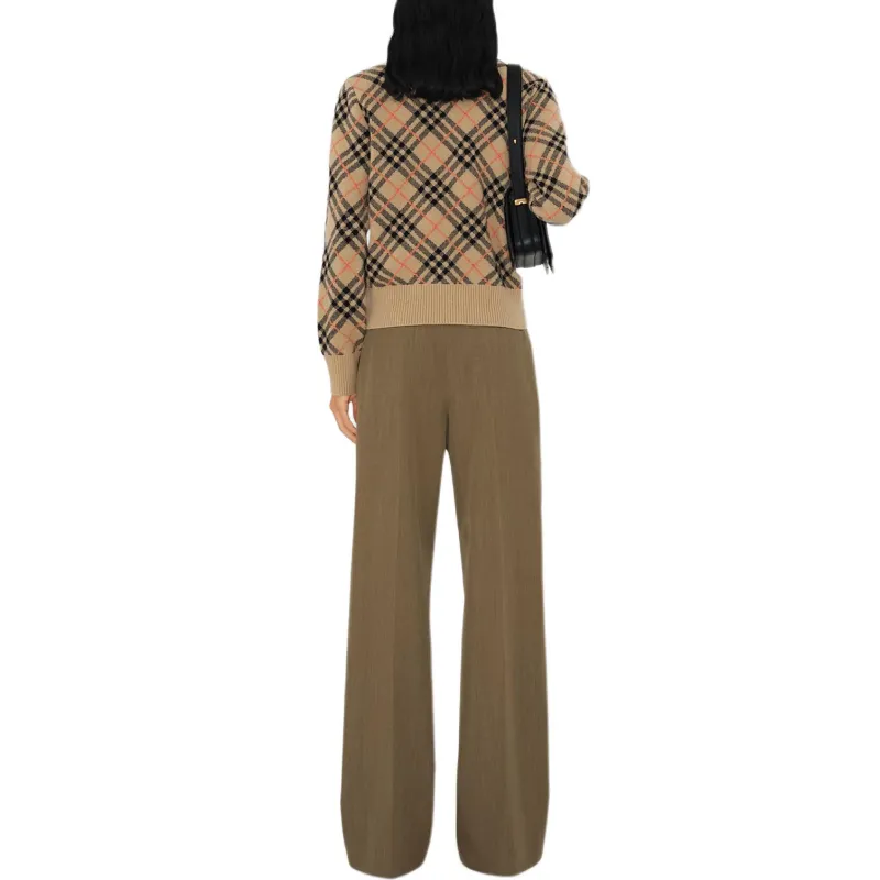 Burberry Checked Knitted Zip Up Bomber Jacket-2
