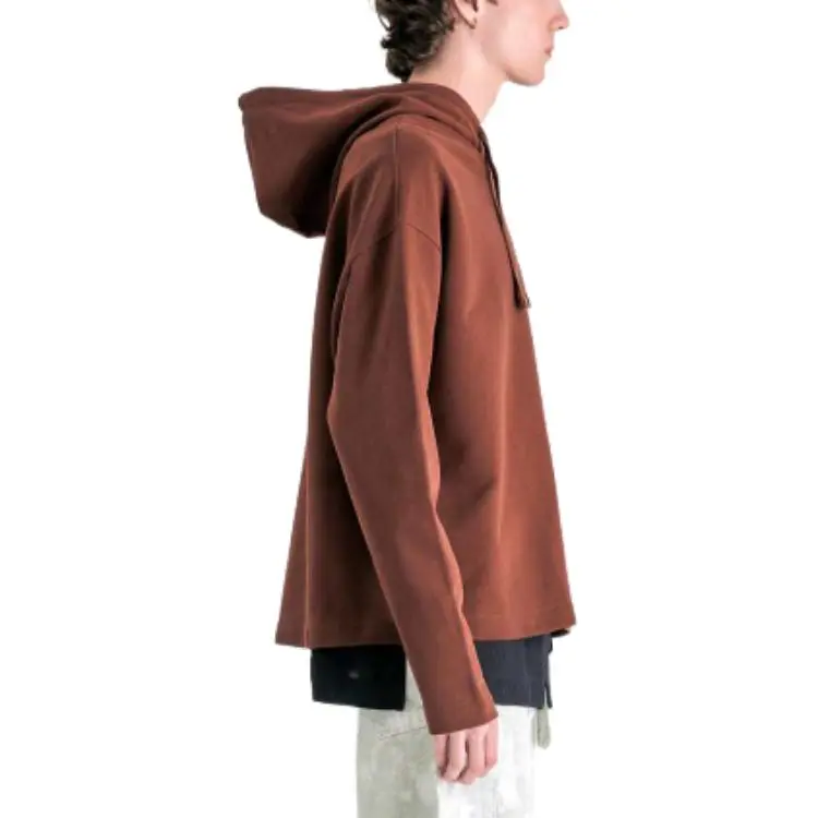 Lemaire Plain Drop Shoulder Drawstring Hoodie-4