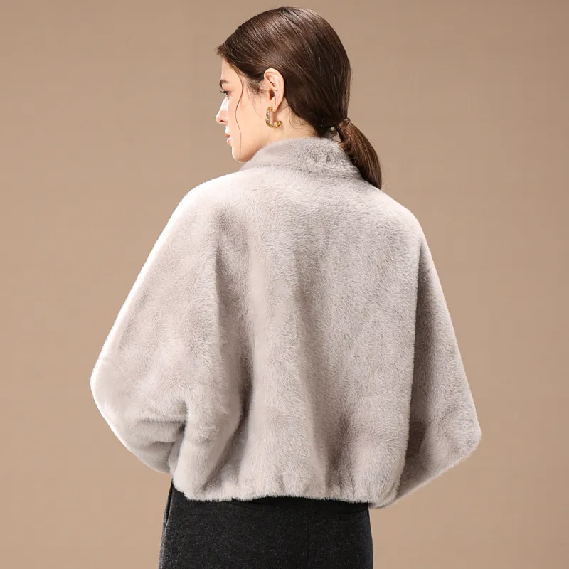 FENHONGMALI Velvet feel Coat Women's Gray-3