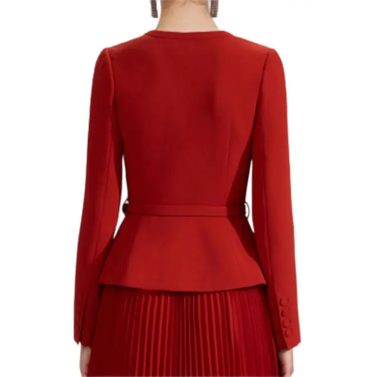 Self-portrait Long-Sleeved Dresses Women's Burgundy-5