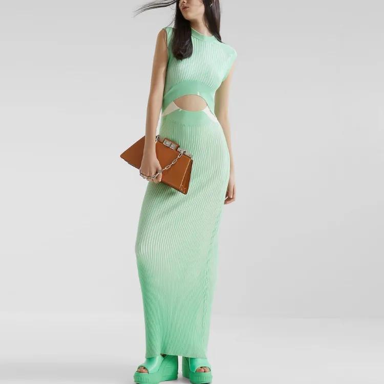 FENDI Sleeveless Dress Women's Green-2