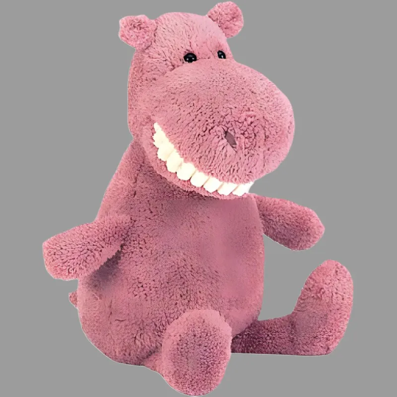 JELLYCAT Grinning Hippo, Big Grin With Big Teeth Dolls Plush Doll Standing Height 36cm-2