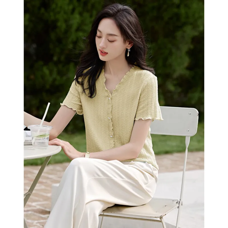 Mo Han Yi Mei T Shirt Women's Mustard Yellow-4