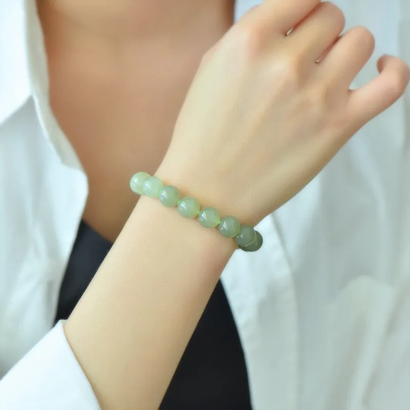 TAMINA Bracelets Pale Greenish White Jade Unisex-6