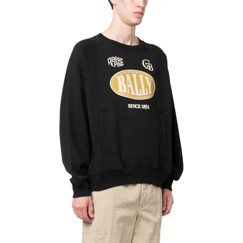 BALLY Logo Printed Crewneck Sweatshirt-4