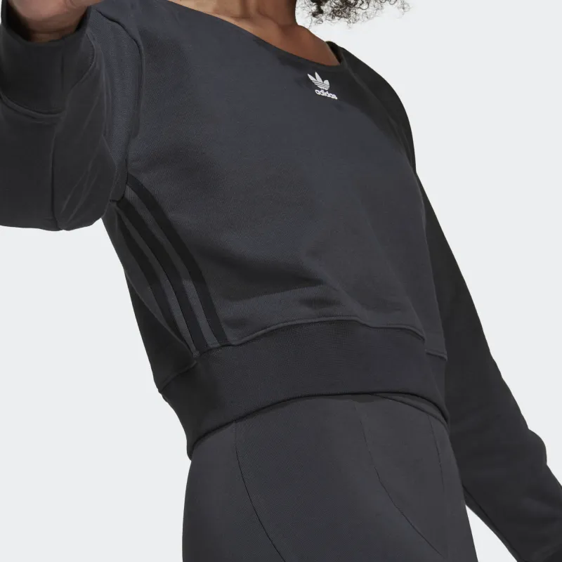 Adidas Originals SLOUCHY CREW Sweatshirt Women's Gray-4