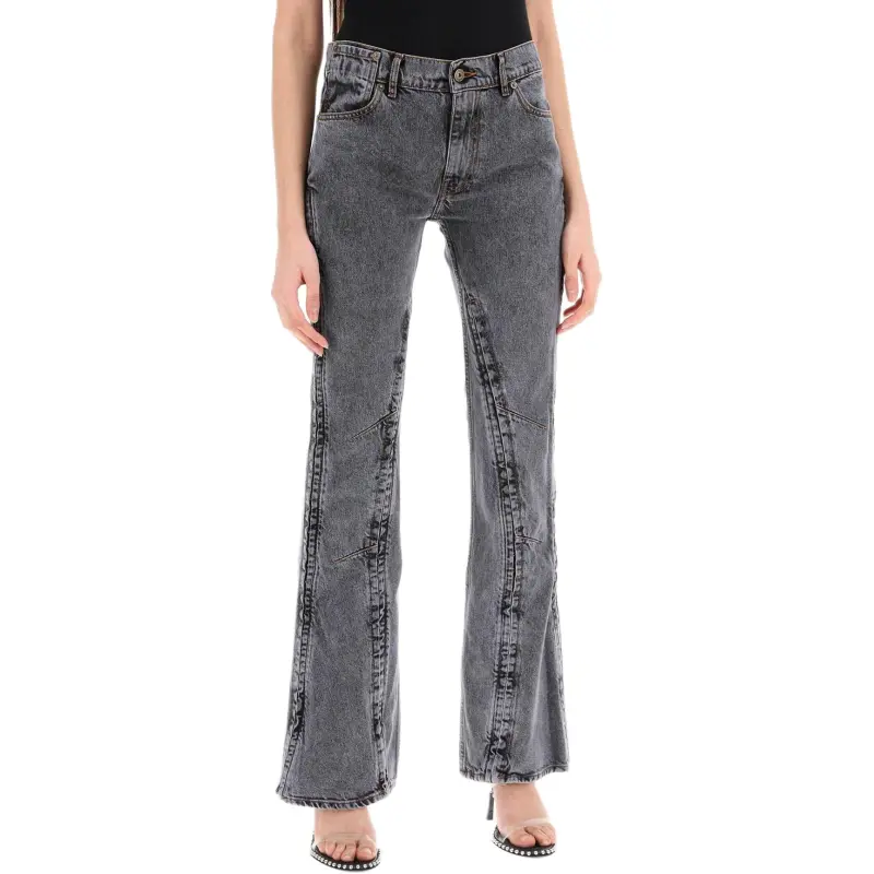 Y/Project Faded Effect Flared Jeans-3