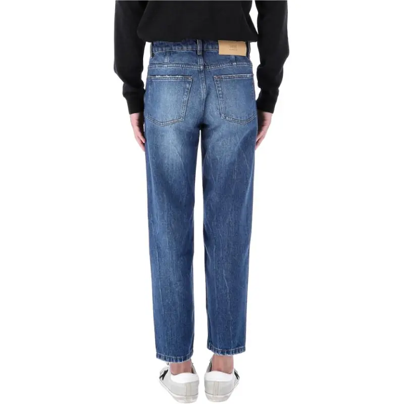 Ami Paris Logo Patch Straight Leg Jeans-4