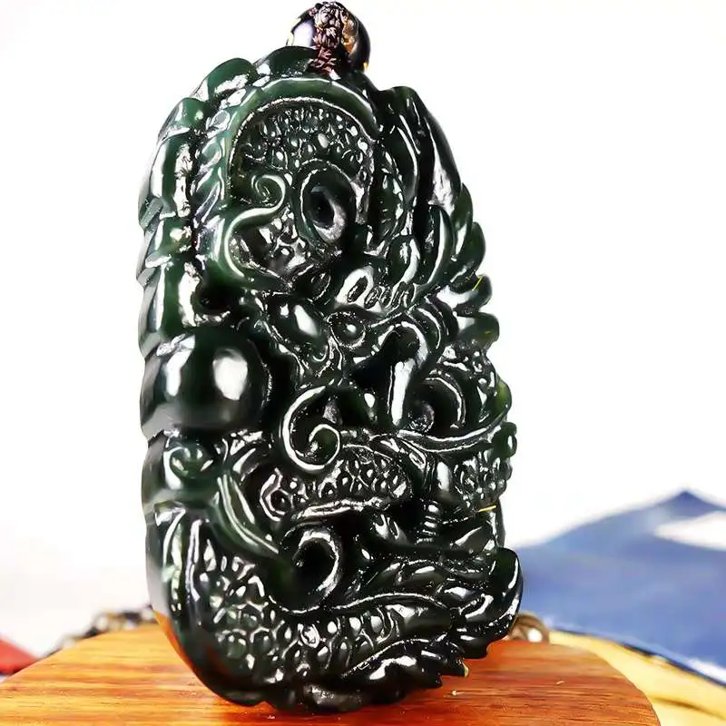 Grace Hetian Jade Necklaces Green Jade Unisex-6