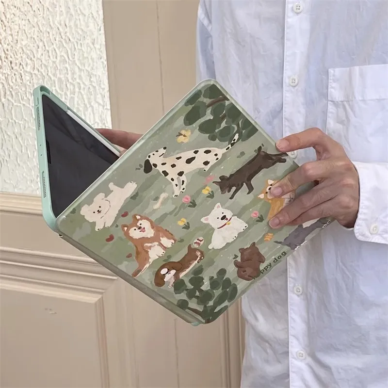 Wei Xin Lawn Cute Puppy Compatible With IPad Pro/Mini 6/iPad Air 7 Tablet Protective Cases-1
