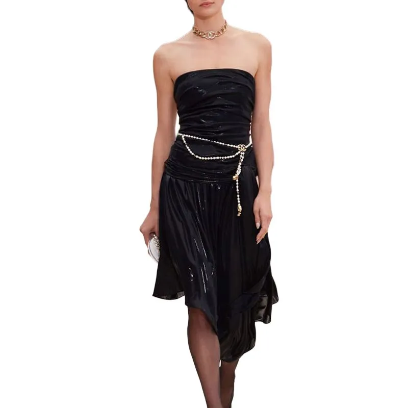 CHANEL Sleeveless Dresses Women's Black-1